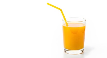 Fresh orange juice in glass with straw healthy drink citrus beverage breakfast juice vitamin c juice drink