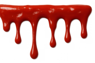 Red sauce cascading over transparent surface, forming appetizing liquid pattern