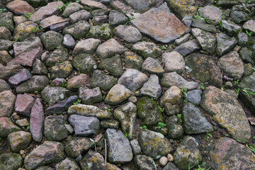 old stone wall with moss