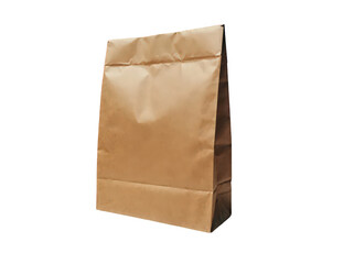 A plain brown paper bag with a sturdy base, ideal for various uses.