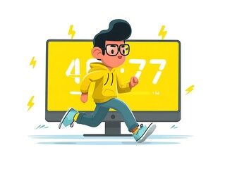 Entrepreneur sales countdown timer on screen