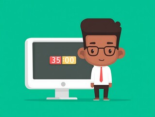 Entrepreneur sales countdown timer on screen