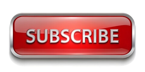 3d red subscribe on red