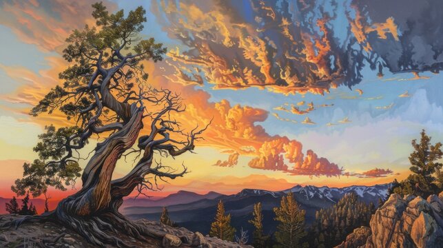 Methuselah Tree in Rocky Desert &ndash; Pinus longaeva
