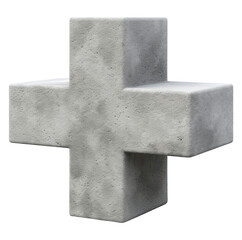 Obraz premium PNG Solid Plus shape concrete symbol cross.