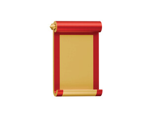 Chinese scroll icon 3d illustration render 