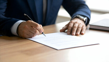businessman signing contract