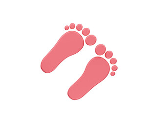 footprint icon 3d illustration render
