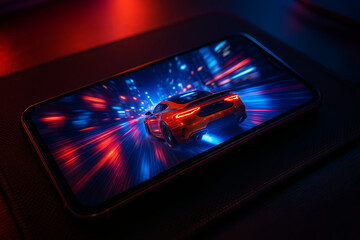 Smartphone Gaming Experience. Perfect for advertising new phones, apps, or entertainment content. Mobile Racing Game
