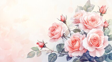 Obraz premium Pink Rose Bouquet