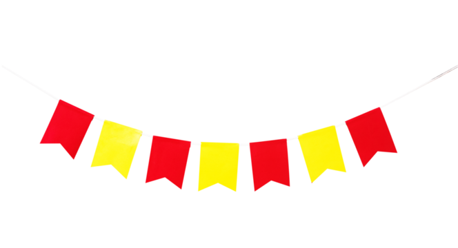 celebration flag decoration for party isolated on white