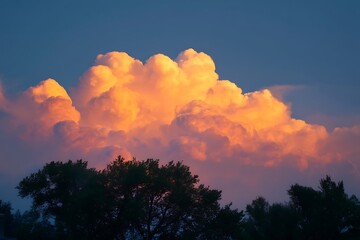 cloudscape sunset glowing dusk layers sky evening scenic view