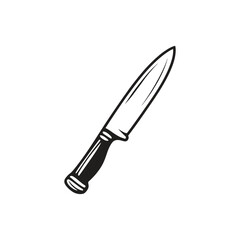 Fototapeta premium Stylized knife art features an elegant black handle and detailed blade outline