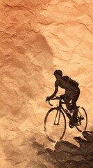 Obraz premium Bicycle Rider on Textured Paper