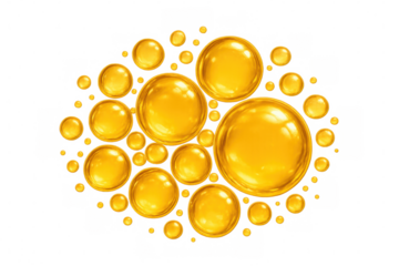 Shimmering golden bubbles creating elegant oval pattern, highlighting luxury skin care and wellness branding design