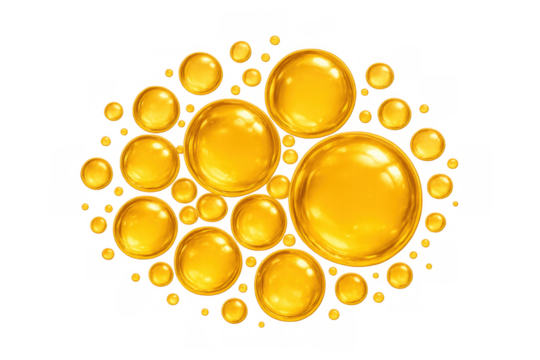 Shimmering golden bubbles creating elegant oval pattern, highlighting luxury skin care and wellness branding design