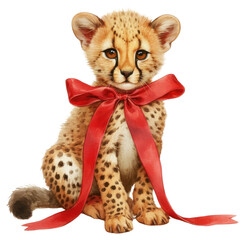 PNG Coquette Elegant Cheetah Illustration