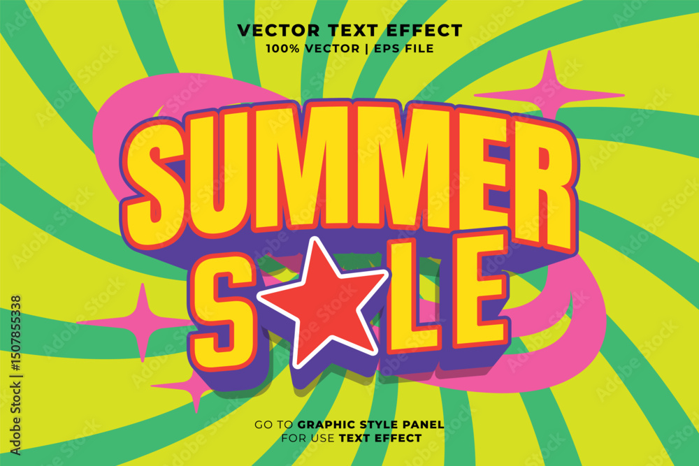 Canvas Prints summer sale editable text effect 3d style. editable font and typography effect summer sale template 
