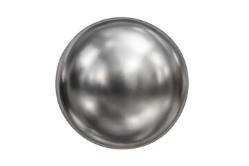 Metallic sphere with reflections on a transparent background, perfect for graphic design projects