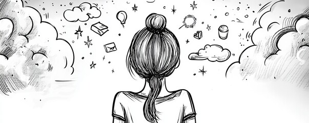 Cartoon drawing emphasizing the importance of positive habits. 