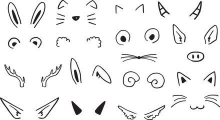 動物の耳のイラストベクター