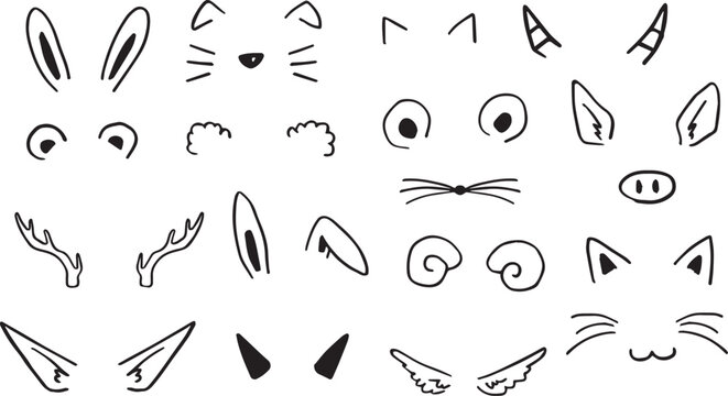 動物の耳のイラストベクター