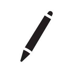 Pen Logo design concept Silhouette white Background