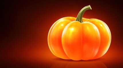 Luminous Autumn Pumpkin: A Vibrant Still Life