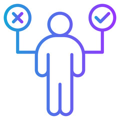Decision gradient color icon