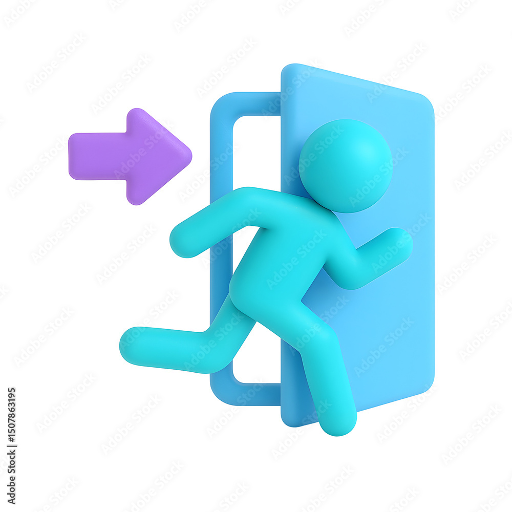Aufkleber Stylized 3D figure icon representing workplace safety and security protocols