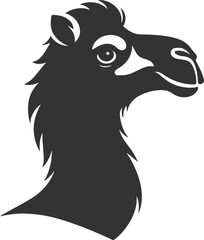 Vector black drawing of a camel animal silhouette