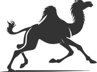 Vector black drawing of a camel animal silhouette