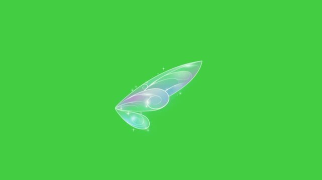 beautiful white fairy wings greenscreen