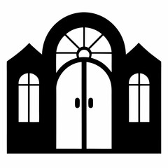 Door Silhouettes Vector Black and White Architectural Designs for Creative Projects