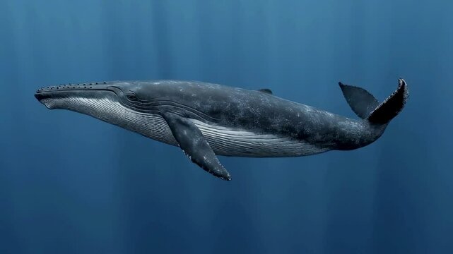 Majestic Humpback Whale Swimming in the Ocean Depths