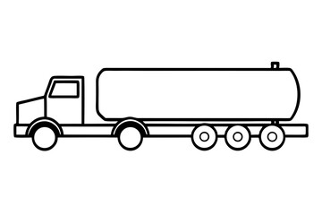 Side View Silhouette of Tanker Truck Vector Illustration for Industrial and Transport Designs