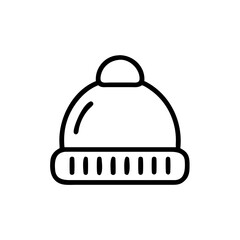 Ski Beanie Vector Template Technical Illustration for Winter Apparel and Fashion Design

