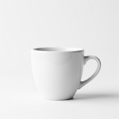 white cup on white background. blank white Coffee cup mockup isolated on white background.