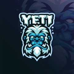 Yeti mascot logo with modern illustration concept style for badge, emblem and t shirt printing. Yeti head illustration.