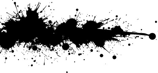 Obraz premium Grunge black ink splatter texture design elements 