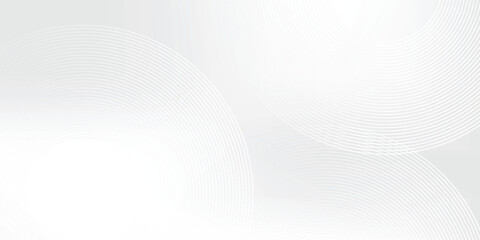 White glowing geometric lines on gray background. Modern shiny blue circle abstract