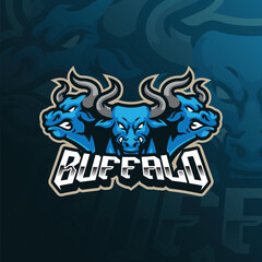 Bull mascot logo with modern illustration concept style for badge, emblem and t shirt printing. Bull head illustration.
