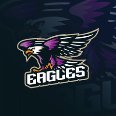Eagle mascot logo with modern illustration concept style for badge, emblem and t shirt printing. Eagle illustration for sport team.