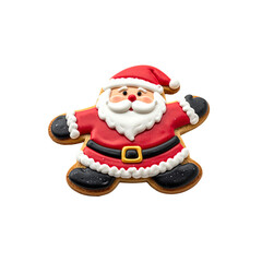 Cute Christmas santa claus figurine, a happy holiday decoration isolated on white and black backgrounds