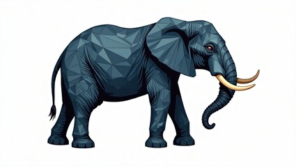 Fototapeta premium Detailed illustration of an elephant in a polygonal style.