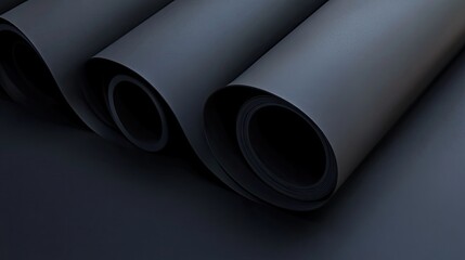 Fototapeta premium Dark Rolled Sheets Minimalist Abstract Background