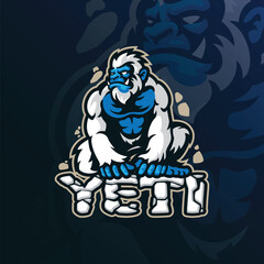 Yeti mascot logo with modern illustration concept style for badge, emblem and t shirt printing. Yeti illustration for sport team.