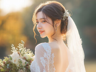 ウエディングドレスの花嫁