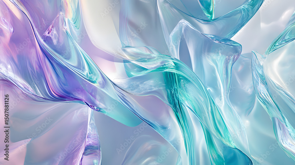 Canvas Prints fluid abstract art blending peach and blue colors, creating a harmonious swirl of patterns.