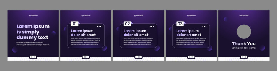 editable dark modern carousel template for social media posts © Rozin